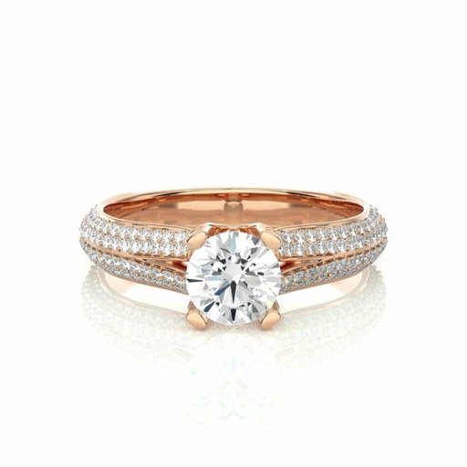  Round Cut Prong Set Split Shank Diamond Engagement Ring For Women