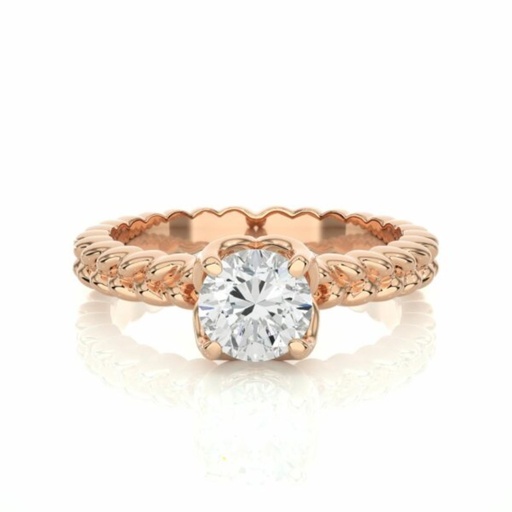  Round Cut 4 Prong Set Solitaire Diamond Engagement Ring For Women