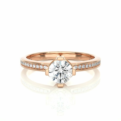  Round Cut Diamond Double Hidden Halo  Engagement Ring for Women