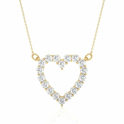  Round Cut Diamond Prong Set Heart Shaped Pendant For Women 