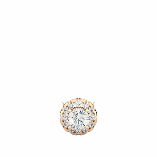  Round Cut Diamond Shaped Prong Set Halo Pendant For Women