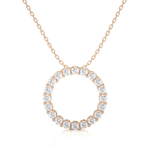  Round Cut Diamond Shape Prong Set Eternity Circle Pendant For Women