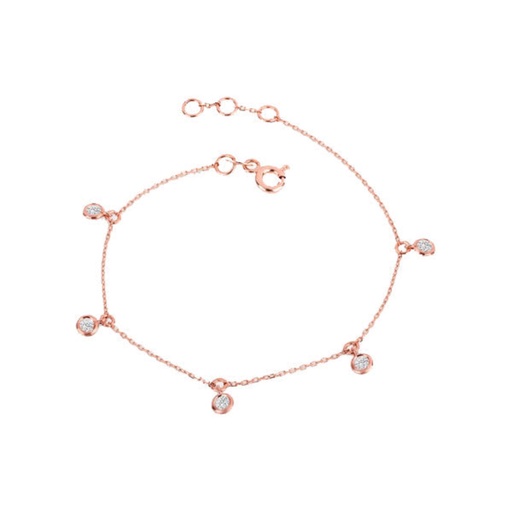  Round Cut Diamond Bezel Set Tennis Bracelet For Women