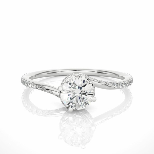  Round Cut Diamond Twisted Halo Diamond Anniversary Ring For Women