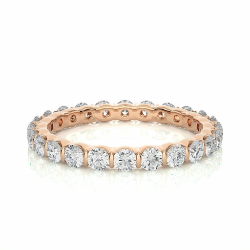 Round Cut Diamond Bar Setting Eternity Wedding Band For Women