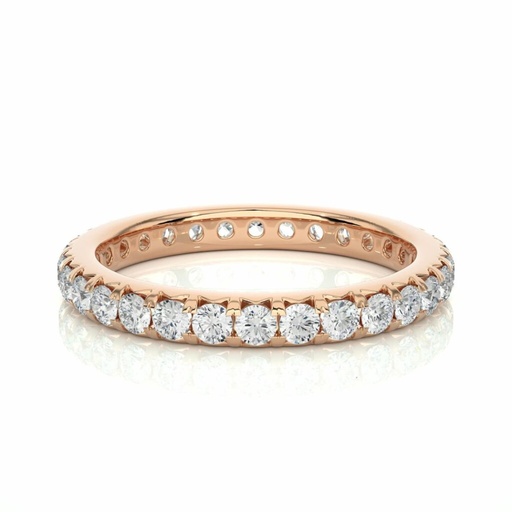 Round Cut Diamond French Setting Eternity Band For Women