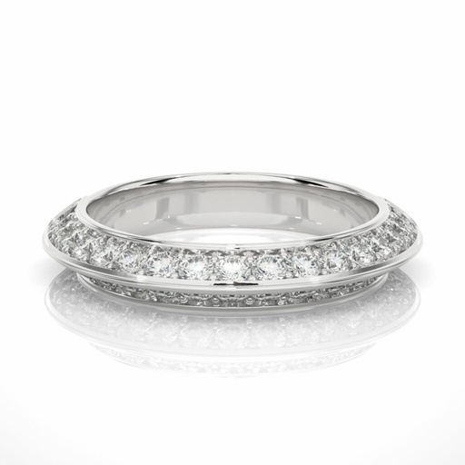 Round Cut Knife Edge Diamond Eternity Wedding Band in White Gold