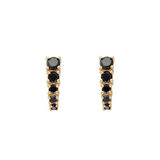 Round Cut Basket Setting Black Diamond Stud Earrings