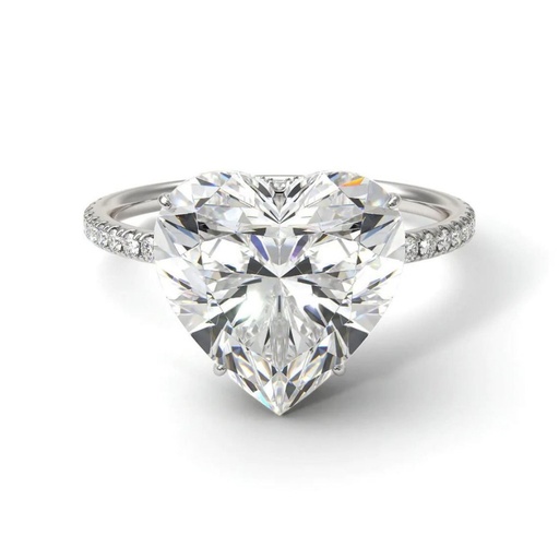  Heart Shape Hidden Halo Diamond Ring