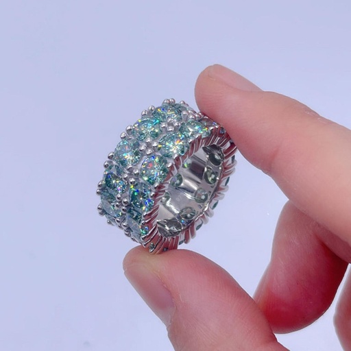 Round Diamond 2 Row Unique Band For Women