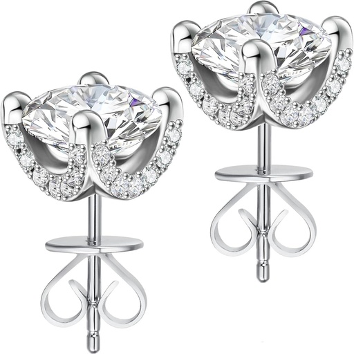 Moissanite Stud Earrings for Womens  S925 Sterling Silver Earrings for Women VVS1 Clarity Moissanite Earrings