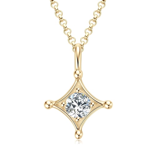 Moissanite Necklace for Women, 925 Sterling Silver 18K White/Yellow Gold Plated Lab Created Diamond Pendant Solitaire Necklace Gift for Her Mother Mom Wife Girlfriend Diamond Jewelry 