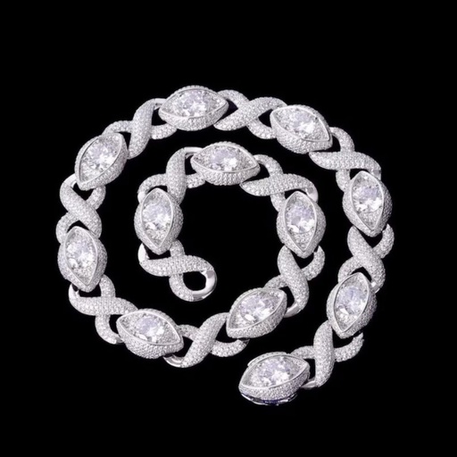  Iced Out Eyes Infinity Linked  Necklace Must Have  For Men