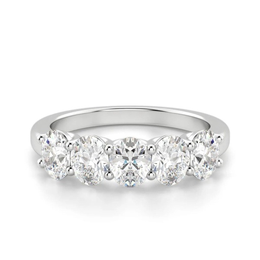 Oval Cut Diamond Five Stone Wedding Band For Women