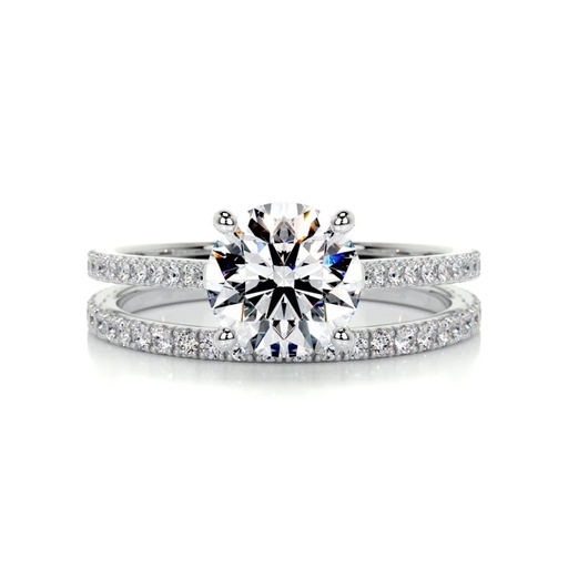 Round Diamond Shape Bridal Set For Women