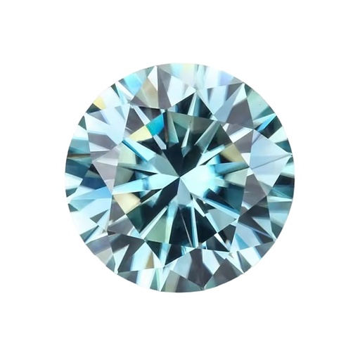[MORDBL117.00] Loose Moissanite Blue Clean Round Cut 17.00 MM