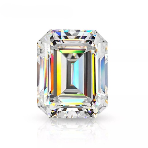 Loose Moissanite White Clean Emerald Cut 10.00 x 8.00 MM