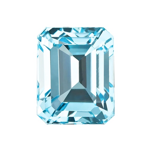 Loose Moissanite Blue Clean Emerald Cut 14.00 x 12.00 MM