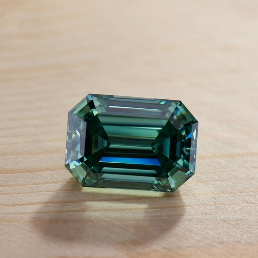Loose Moissanite Emerald Vivid Green Clean Emerald Cut 8.00 x 6.00 MM