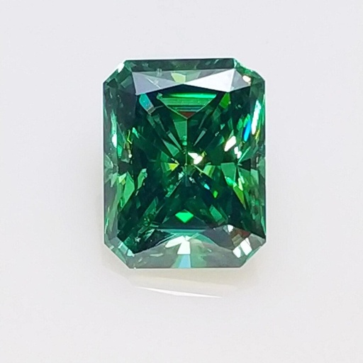 Loose Moissanite Emerald Vivid Green Clean Radiant Cut 9.00 x 7.00 MM