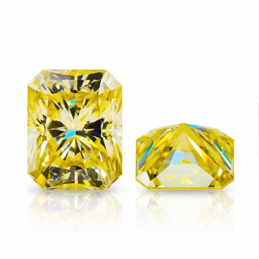 Loose Moissanite Canary Vivid Yellow Clean Radiant Cut 12.00 x 10.00 MM