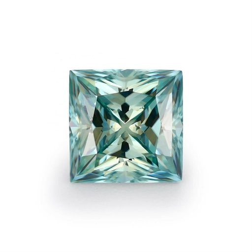 Loose Moissanite Green Clean Princess Cut 9.50 MM