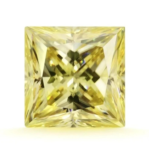 Loose Moissanite Canary Vivid Yellow Clean Princess Cut 8.00 MM