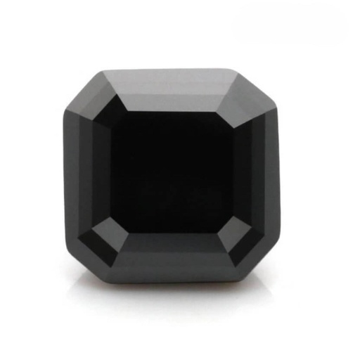 Loose Moissanite Jet Black Clean Asscher Cut 5.50 MM