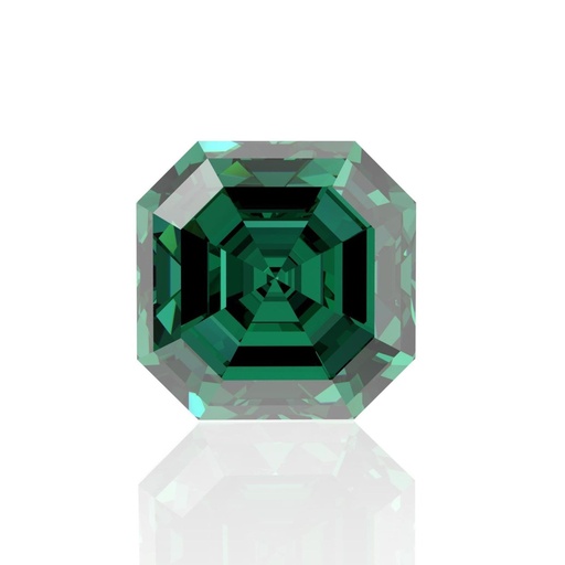 Loose Moissanite Emerald Vivid Green Clean Asscher Cut 6.00 MM