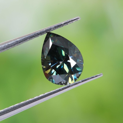 Loose Moissanite Peacock Blue Clean Pear Cut 13.00 x 11.00 MM