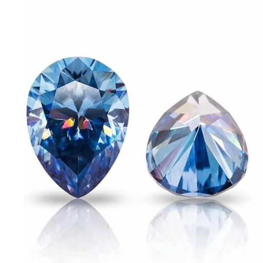 Loose Moissanite Royal Vivid Blue Clean Pear Cut 18.00 x 13.00 MM