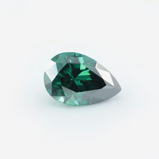 Loose Moissanite Emerald Vivid Green Clean Pear Cut 11.00 x 8.00 MM