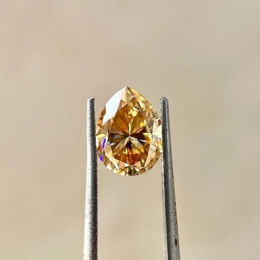 Loose Moissanite Champagne Vivid Brown Clean Pear Cut 11.00 x 8.00 MM
