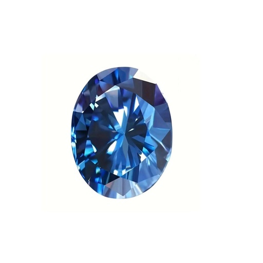 Loose Moissanite Royal Vivid Blue Clean Oval Cut 8.00 x 6.00 MM