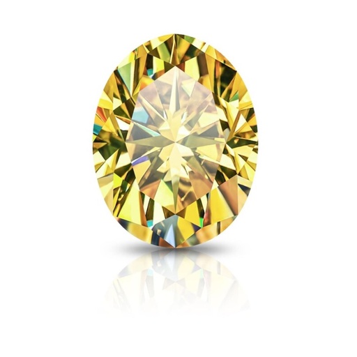 Loose Moissanite Canary Vivid Yellow Clean Oval Cut 15.00 x 12.00 MM