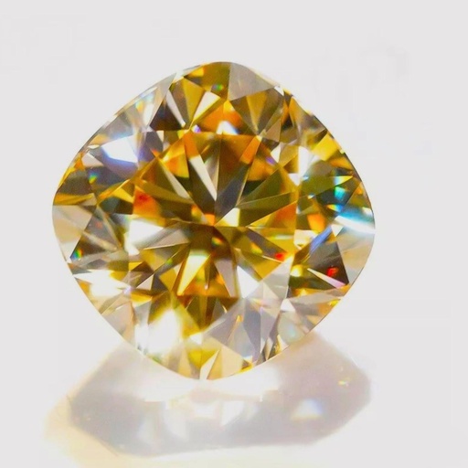 Loose Moissanite Champagne Vivid Brown Clean Cushion Cut 10.00 MM