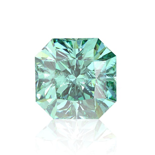Loose Moissanite Green Clean Square Radiant Cut 10.00 MM