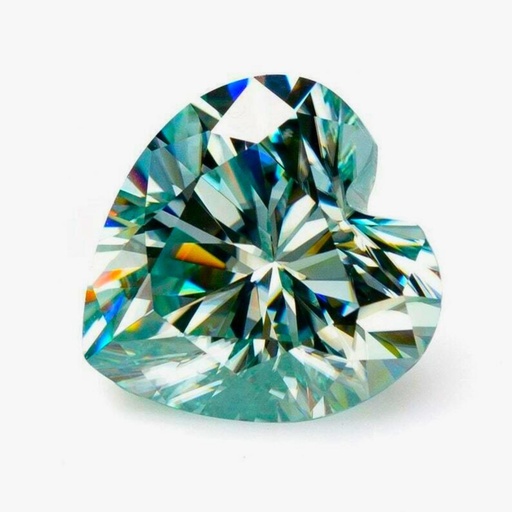 Loose Moissanite Green Clean Heart Cut 15.00 MM