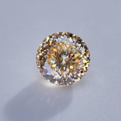 Loose Moissanite Champagne Vivid Brown Clean Portuguese Cut 5.50 MM