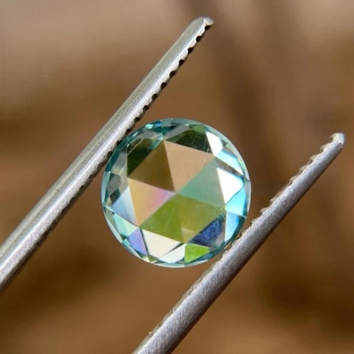 Loose Moissanite Blue Clean Rose Cut Round 17.00 MM