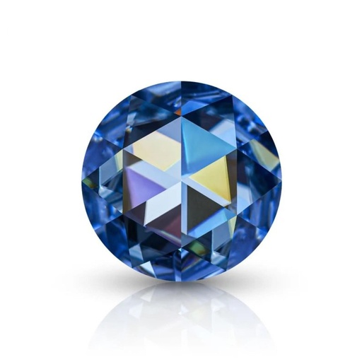 Loose Moissanite Royal Vivid Blue Clean Rose Cut Round 14.00 MM