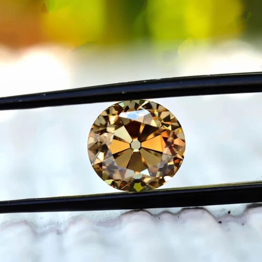 Loose Moissanite Champagne Vivid Brown Clean Old European Cut 8.00 MM