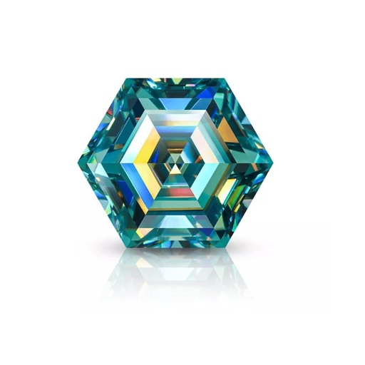 Loose Moissanite Blue Clean Hexagon Cut 8.50 MM