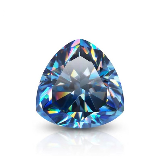 Loose Moissanite Royal Vivid Blue Clean Trillion Cut 9.50 MM