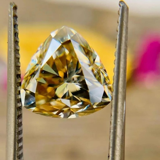 Loose Moissanite Champagne Vivid Brown Clean Trillion Cut 9.50 MM