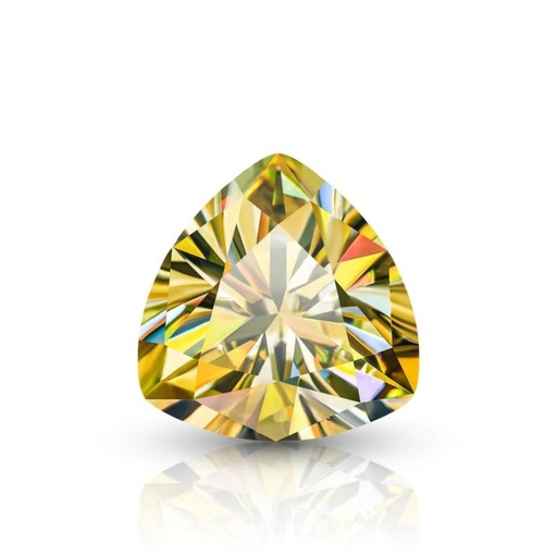 Loose Moissanite Canary Vivid Yellow Clean Trillion Cut 10.00 MM