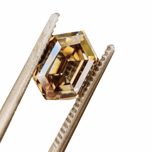 Loose Moissanite Brown Clean Long Hexagon Cut 10.00 x 5.00 MM