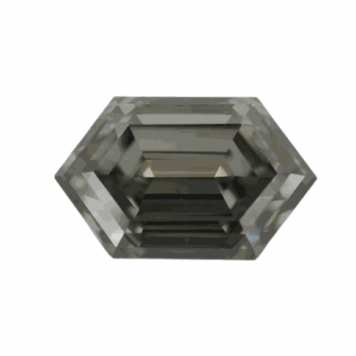 Loose Moissanite Grey Clean Long Hexagon Cut 12.00 x 6.00 MM