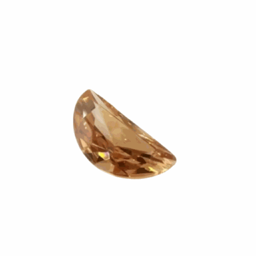 Loose Moissanite Champagne Vivid Brown Clean Half Moon Cut 12.00 x 8.00 MM