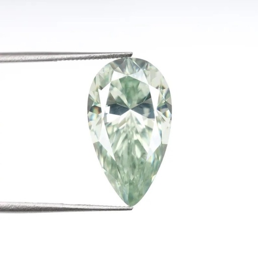 Loose Moissanite Salt & Pepper Light Green Clean Pear Cut 6.60 x 4.00 MM